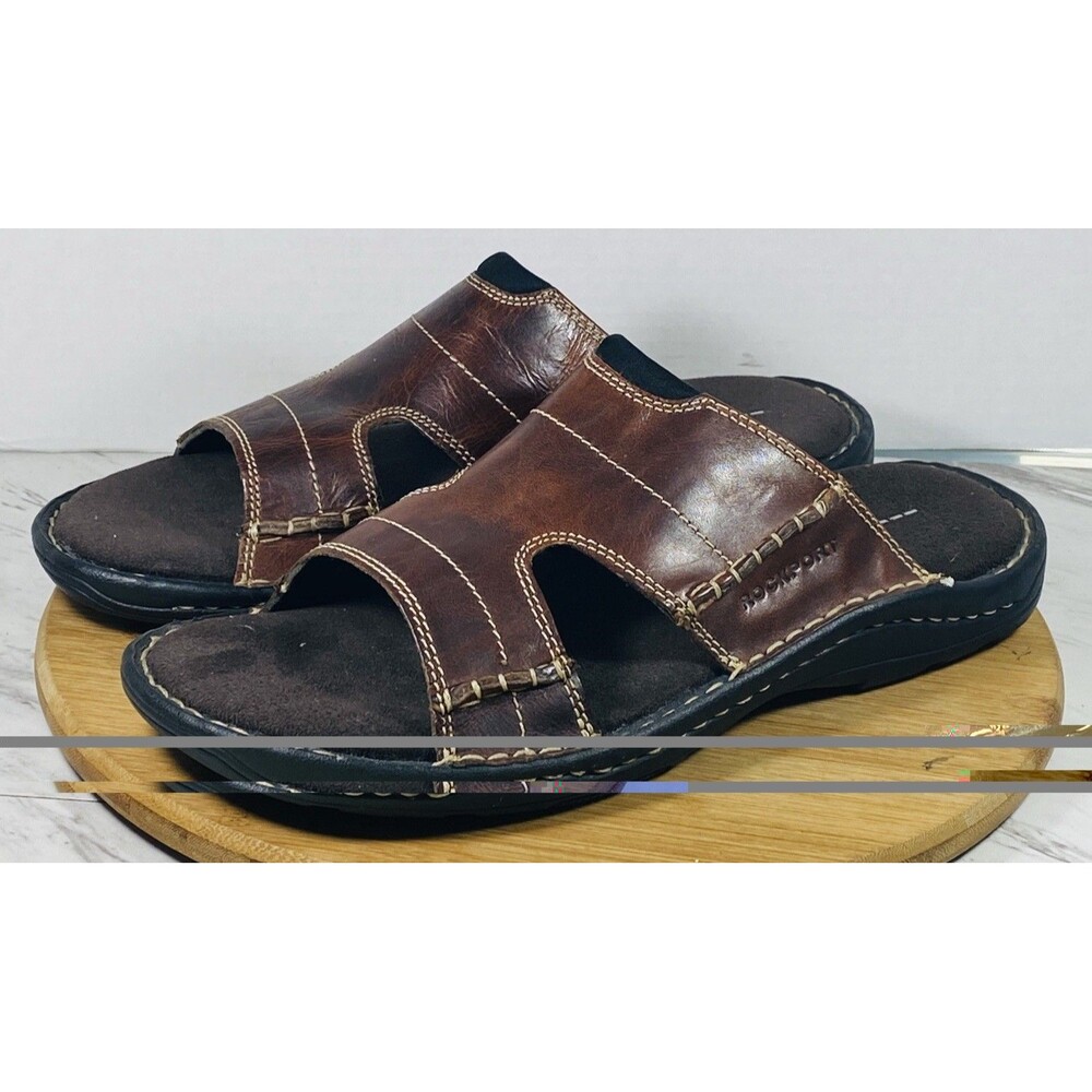 Rockport Walkability Sandals Men’s 13M Dark Brown Leather Comfort New